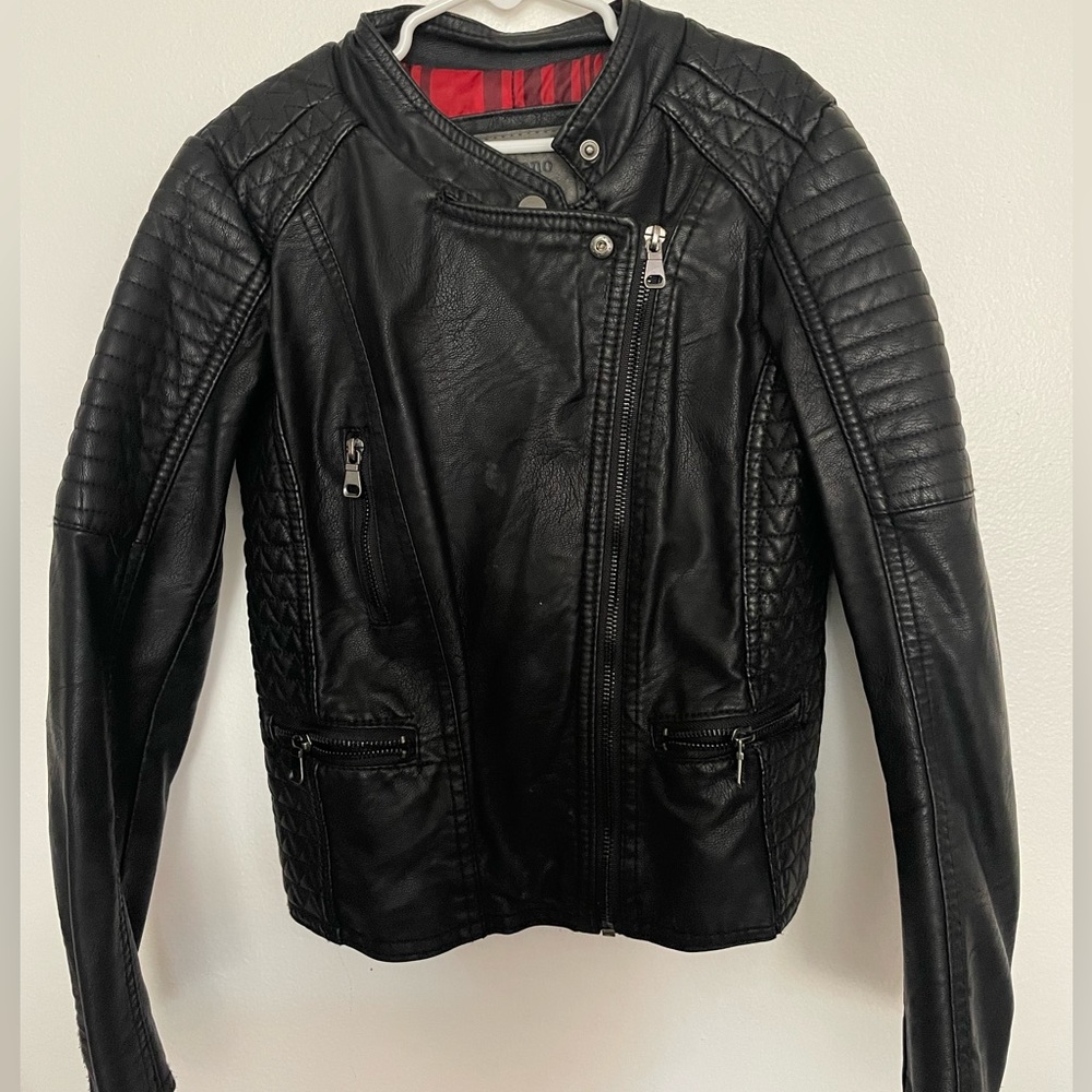 Black Leather Biker / Moto Jacket